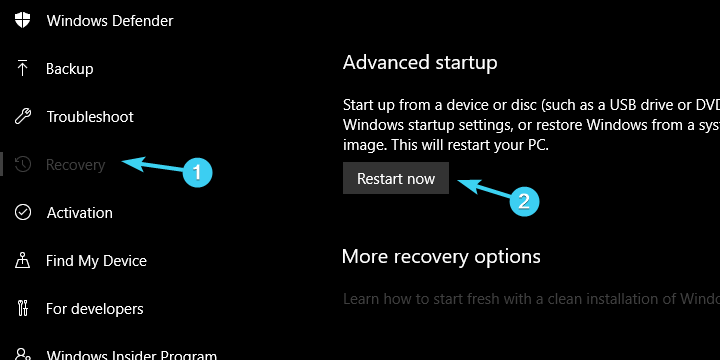 Windows 10 не може знайти точку відновлення