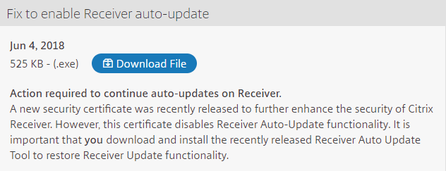 Citrix Auto-Update - Citrix-Empfänger ein schwerwiegender Fehler ist aufgetreten Windows 10