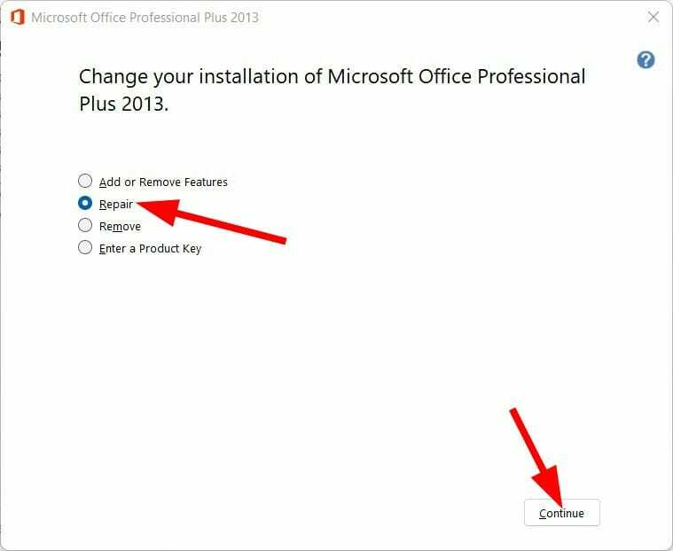 naprawa Microsoft Office