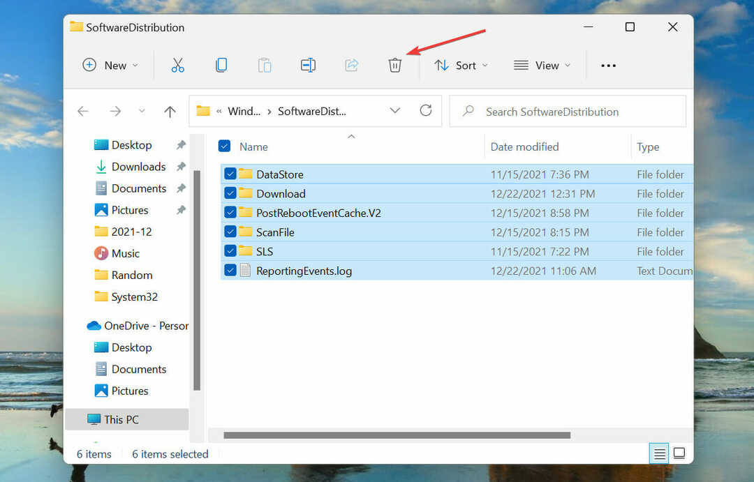 Видаліть файли, щоб виправити код помилки Windows 11 0x8000ffff