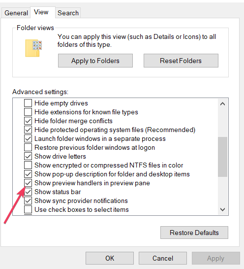 Vis forhåndsvisningsbehandlere forhåndsvisningsruten for filutforsker fungerer ikke Windows 11