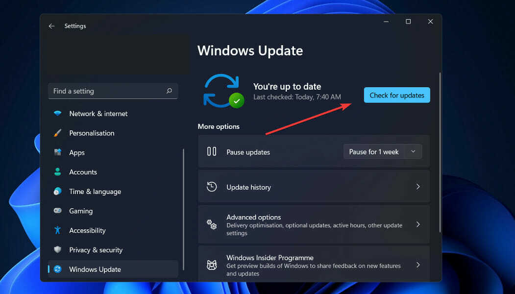 Patikrinkite, ar nėra naujinimų cortana neveikia Windows 11