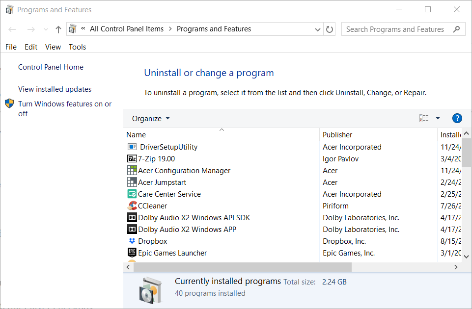 Avinstalleringsvinduet Windows Media Player Server-utførelsen mislyktes