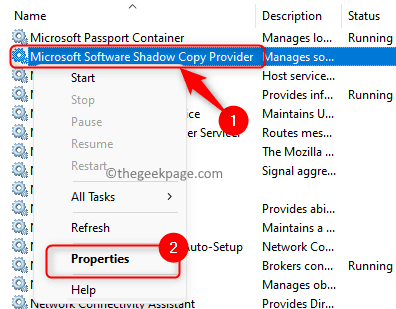 Dienste Microsoft Software Shadow Copy Provider Eigenschaften Min