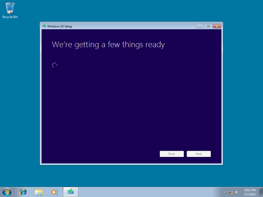 Windows 7 / 8.1에서 Fall Creators Update로 업그레이드