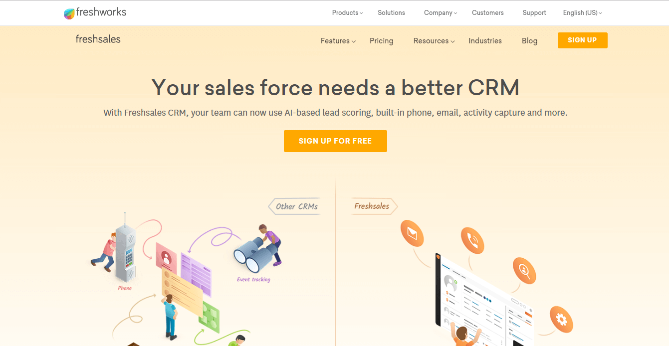 Freshsales CRM - програмне забезпечення Crm