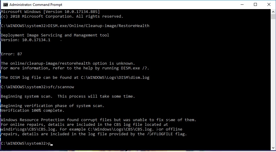 Como corrigir o erro sfc / scannow no Windows Defender