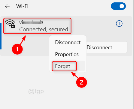 वाई-फाई नेटवर्क को भूल जाइए Win11