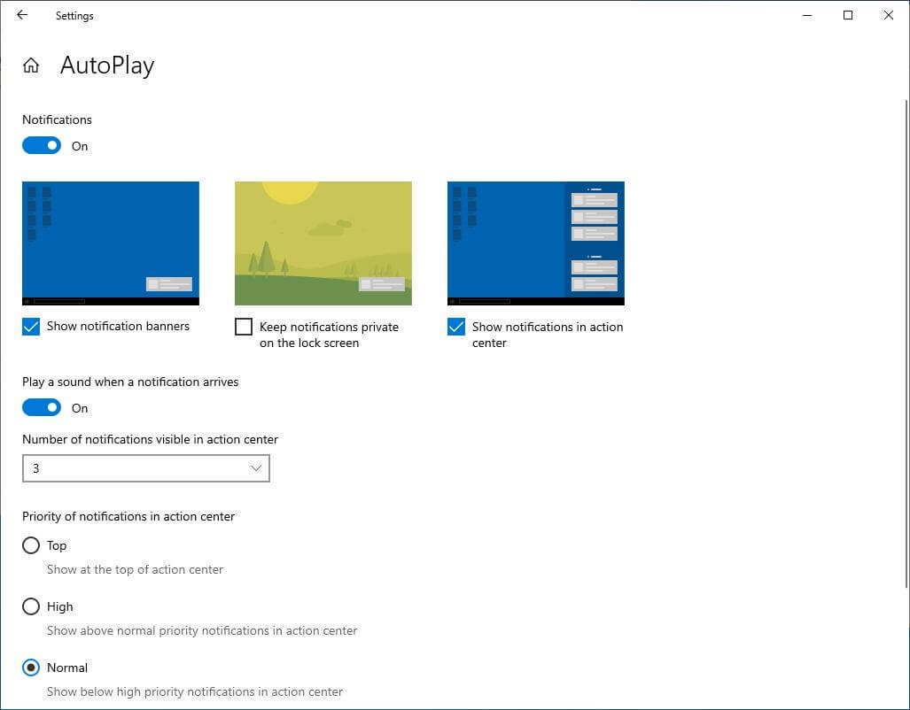 Meddelandeinställningar för Windows 10 får nya anpassningsalternativ