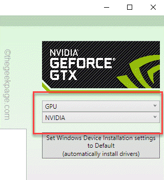 Wybierz GPU i urządzenie Min