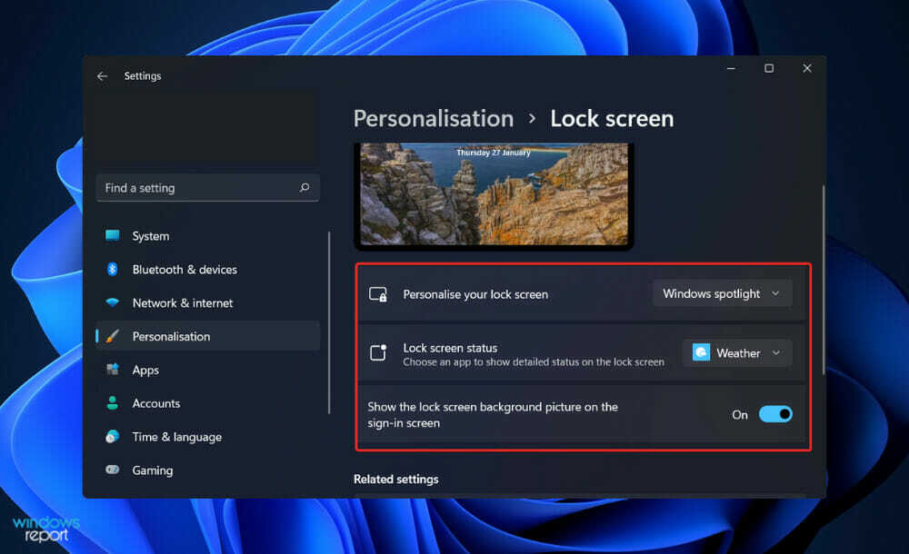 pers-same προσαρμογή της οθόνης κλειδώματος των Windows 11