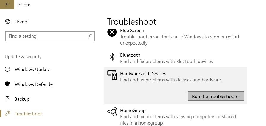 correggere il monitor touchscreen windows 10