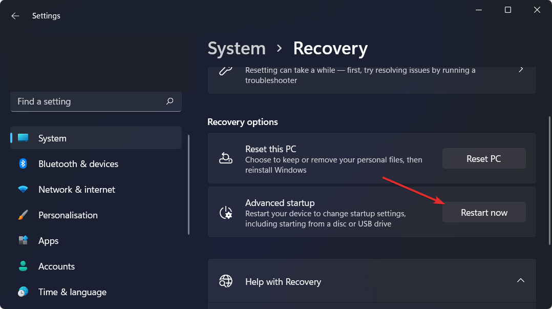 restart-now-button, hogyan lehet belépni a Windows 11 helyreállítási módba