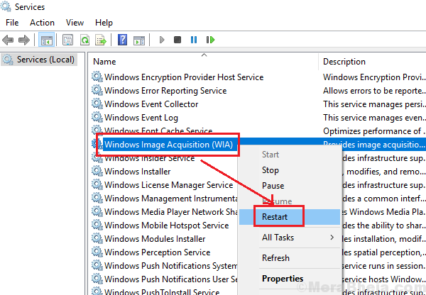 Løs Windows Image Acquisition høy CPU i Windows 10