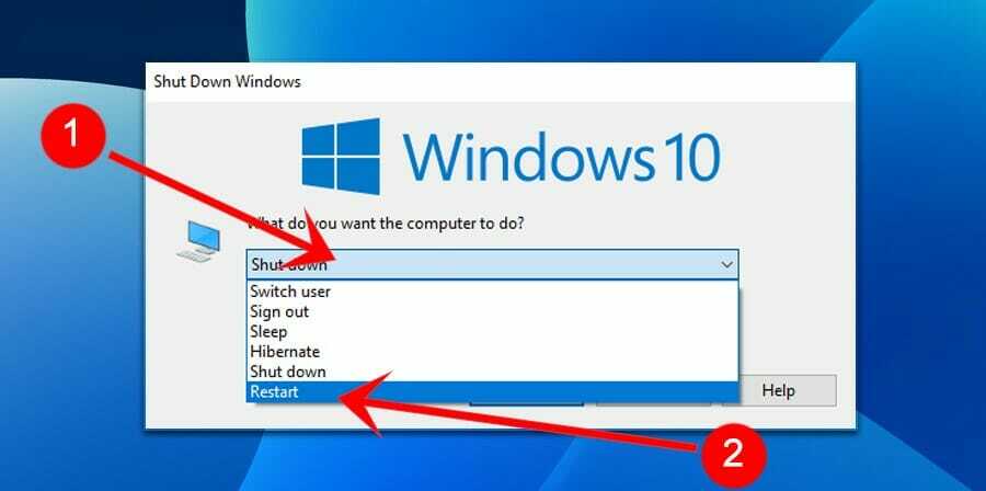 Windows izslēgšanas uzvedne