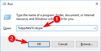 folderul de date al aplicației skype