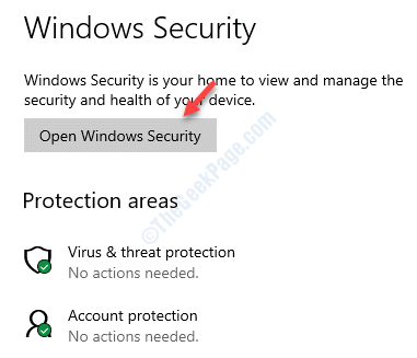 „Windows Security“ Atidarykite „Windows Security“