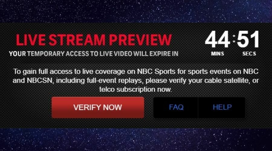Verifique o provedor de TV esportiva da NBC