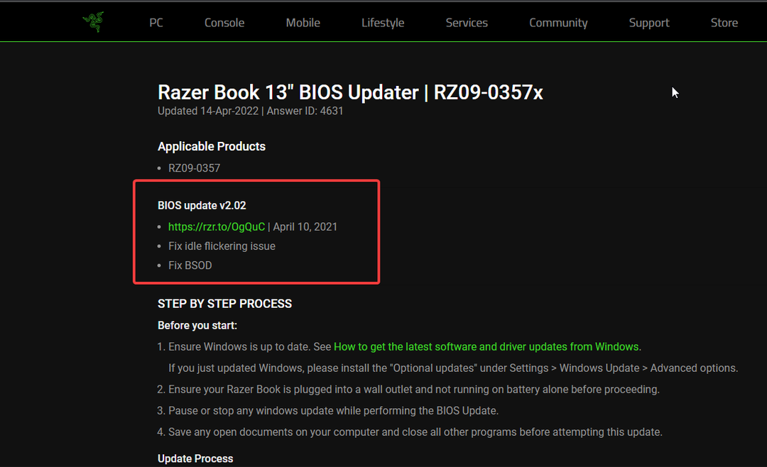 Realice una actualización del BIOS de Razer Book 13 de manera eficiente y fácil