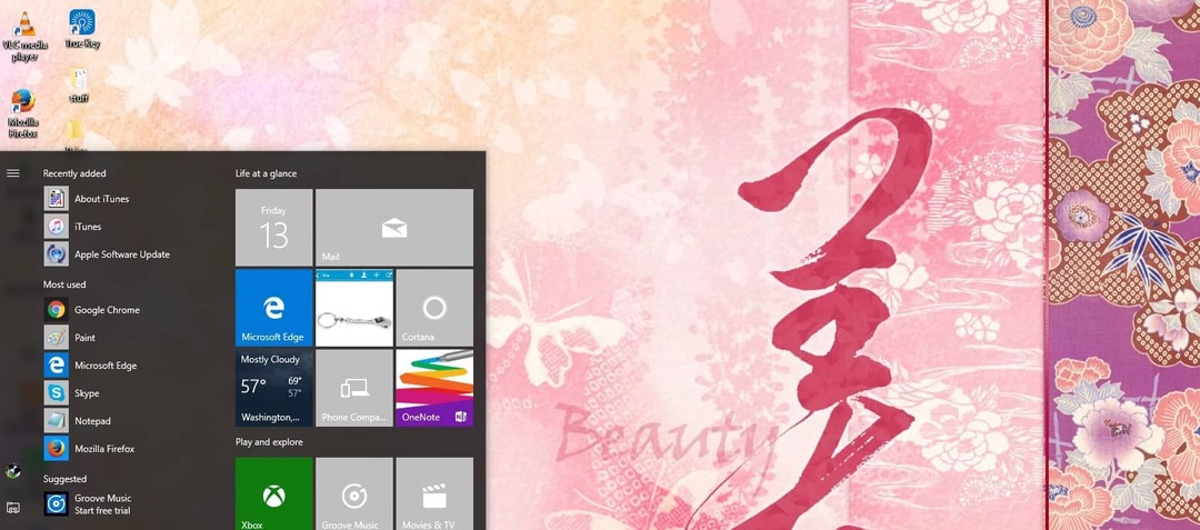 kalligrafia Windows 10 -teema