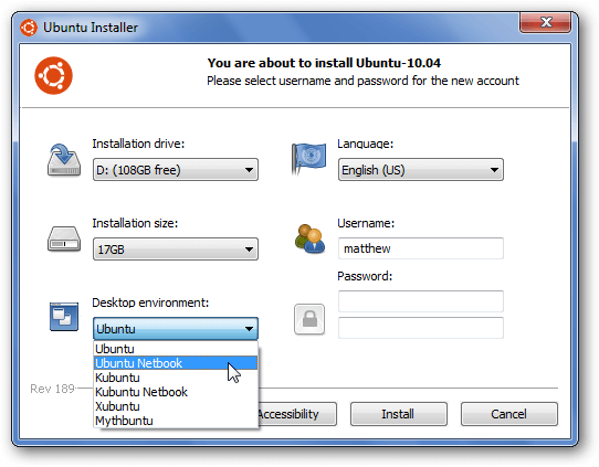 WUBI - installer Linux på Windows