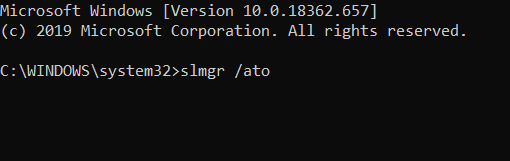 slmgr /ato-Befehl Fix Windows 10 Aktivierungsfehler 0x80041023