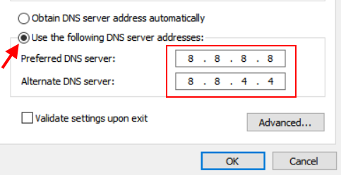 Google DNS'yi değiştir
