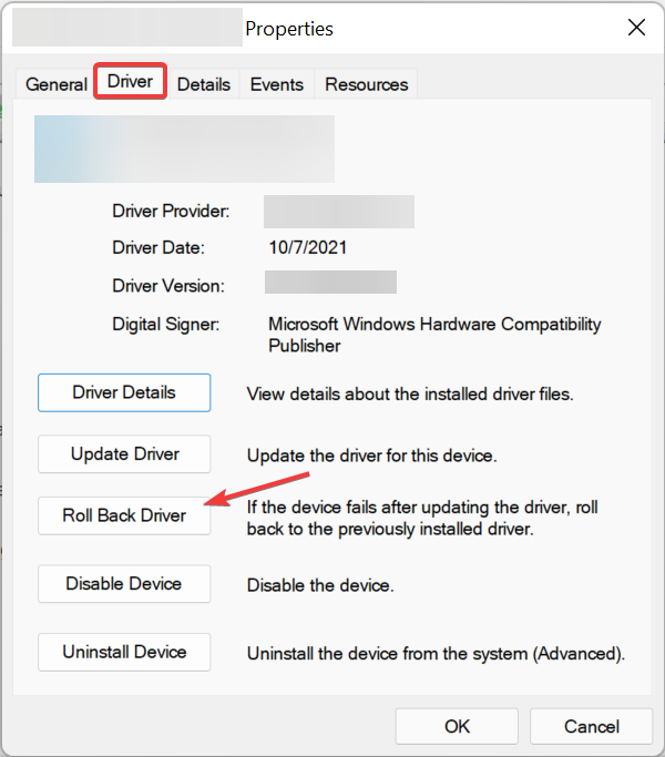 Откатите драйвер, чтобы исправить неработающий считыватель отпечатков пальцев Dell XPS