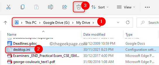 Ištrinkite darbalaukio konfigūracijos failą Mano diske