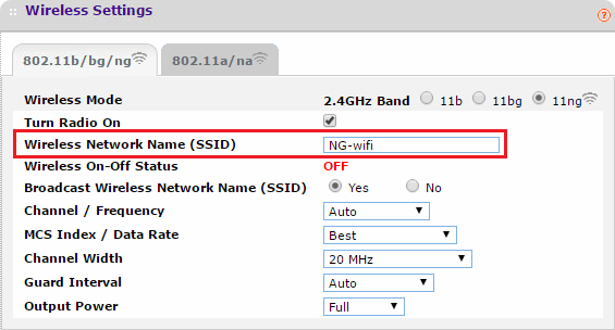 cambiar el nombre de SSID