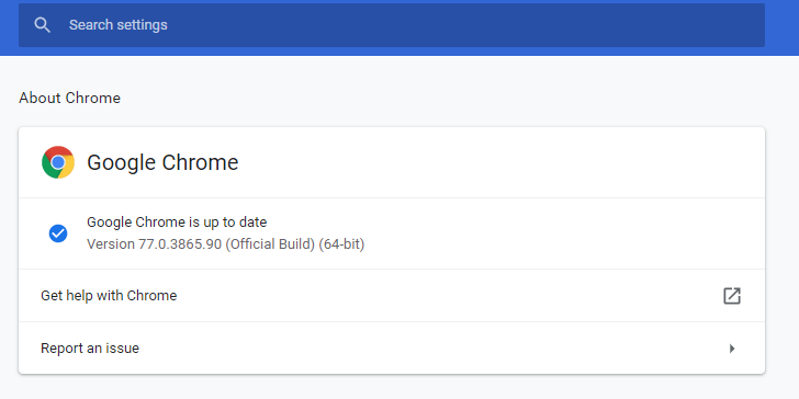 Informacje o asanie karty Chrome nie działa w Chrome