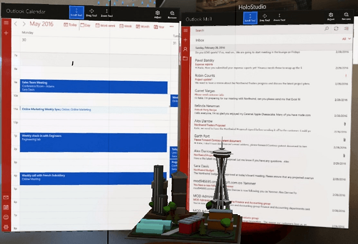 HoloLens unterstützt jetzt Outlook Mail- und Kalender-Apps