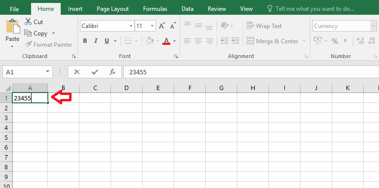 Як відобразити число як валюту в Excel 2016 у Windows 10