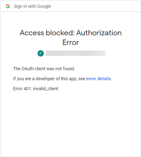 invalid_client – ​​oauth2
