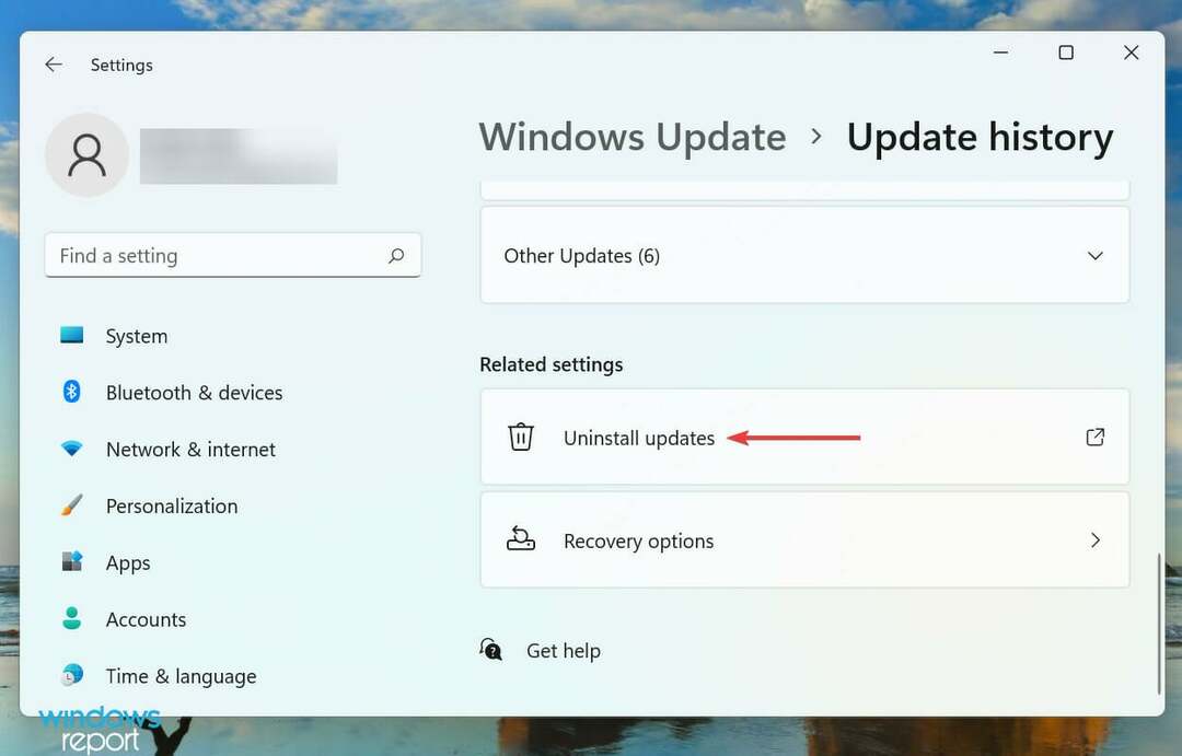 قم بإلغاء تثبيت التحديثات لإصلاح مربع إيقاف تشغيل Windows 11