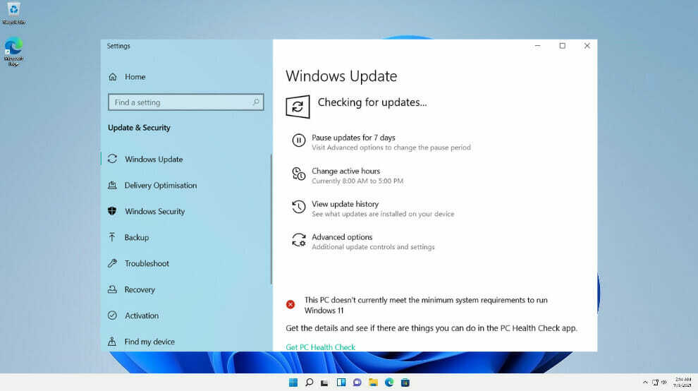 Windows 11-ის განახლების შემოწმების შეცდომა 0x80070422