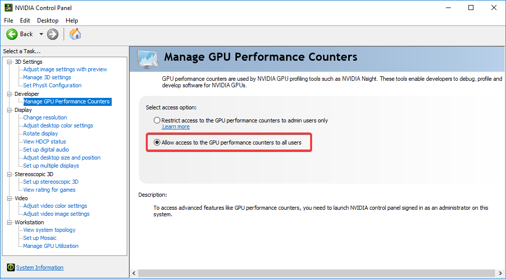 msi 애프터버너가 스캔을 시작하지 못한 문제를 해결하려면 GPU 성능에 액세스하도록 허용하세요.