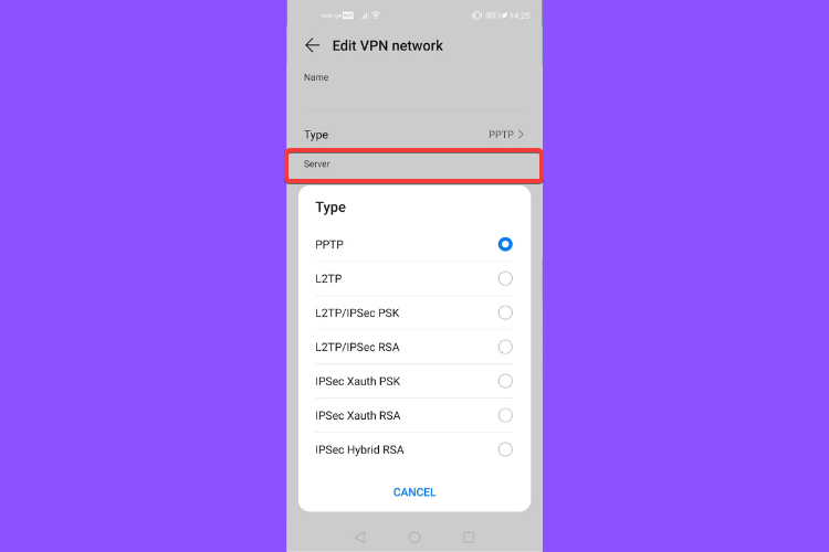 Huawei parāda VPN serveru tipus