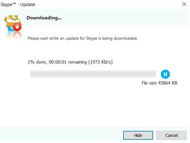 posodobitev namizja Skype v operacijskem sistemu Windows
