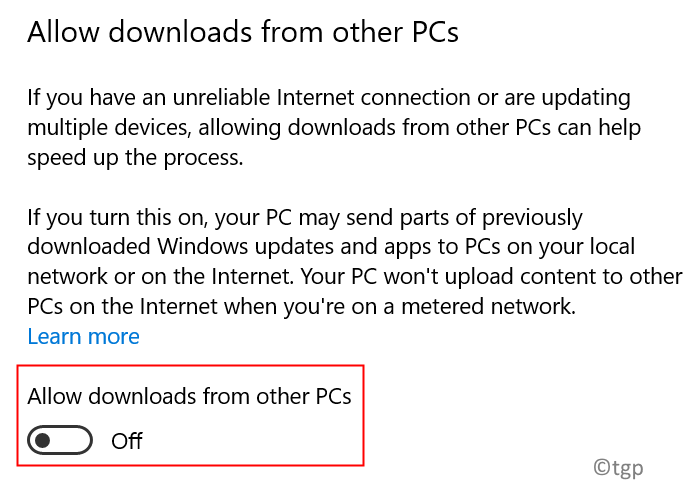 Downloads von anderen PCs zulassen Min