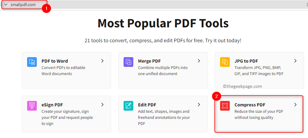 Smallpdf PDF komprimieren Tool Online Min