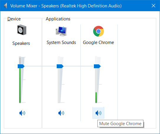 Der Ton im Fenster „Volume Mixer“ funktioniert nicht