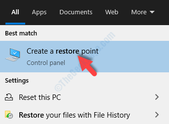 Desktop Start Search Restore Ustvari obnovitveno točko