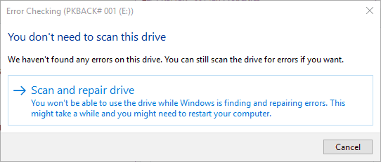 scan harde schijf Windows kon het formatteren niet voltooien