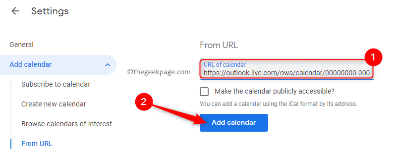 Google Calendar სხვა კალენდრები Url-დან ჩასვით Ics ბმული კალენდრის დამატება მინ