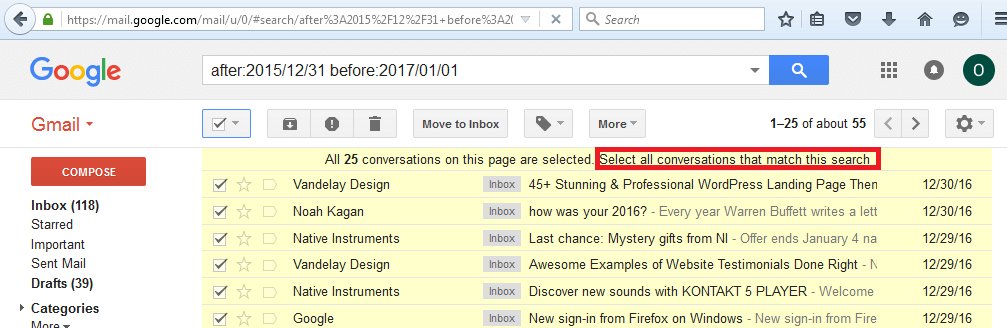 ошибка Gmail слишком много сообщений для загрузки