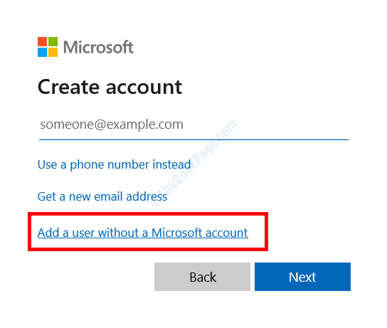 Gebruiker zonder Microsoft-account