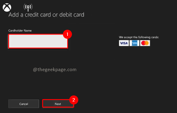 Dodaj kartę kredytową Min