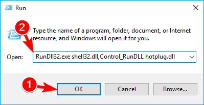 Ikona Bezpečné odstránenie hardvéru neukazuje zariadenia, na ktorých je spustený program dll32.exe 