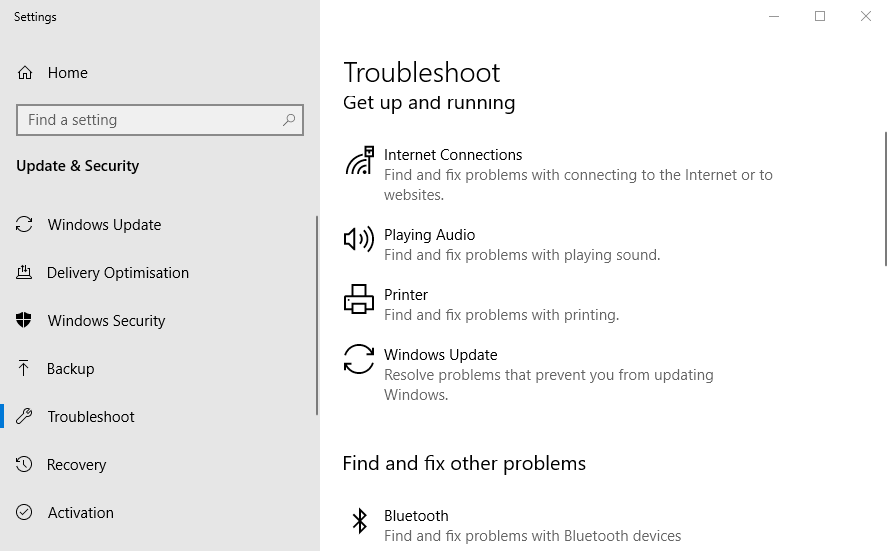 Windows naujinimo trikčių šalinimo įrankis